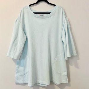 Free People! Beach Chloe Pullover Oversized Tunic Sweatshirt in Light Blue